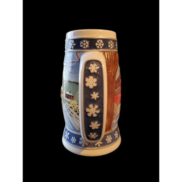Vintage 1995 Budweiser Stein Lighting The Way Home Christmas Holiday Mug Horses - Picture 4 of 7